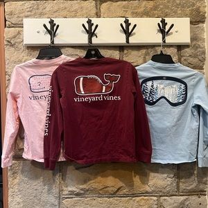 Four long sleeve kids vineyard vines t-shirts. Size S 8-10